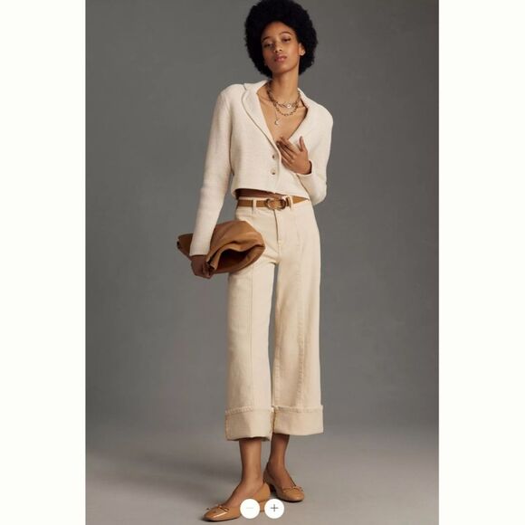Pilcro Cream Wide Leg Jeans - Picture 6 of 6